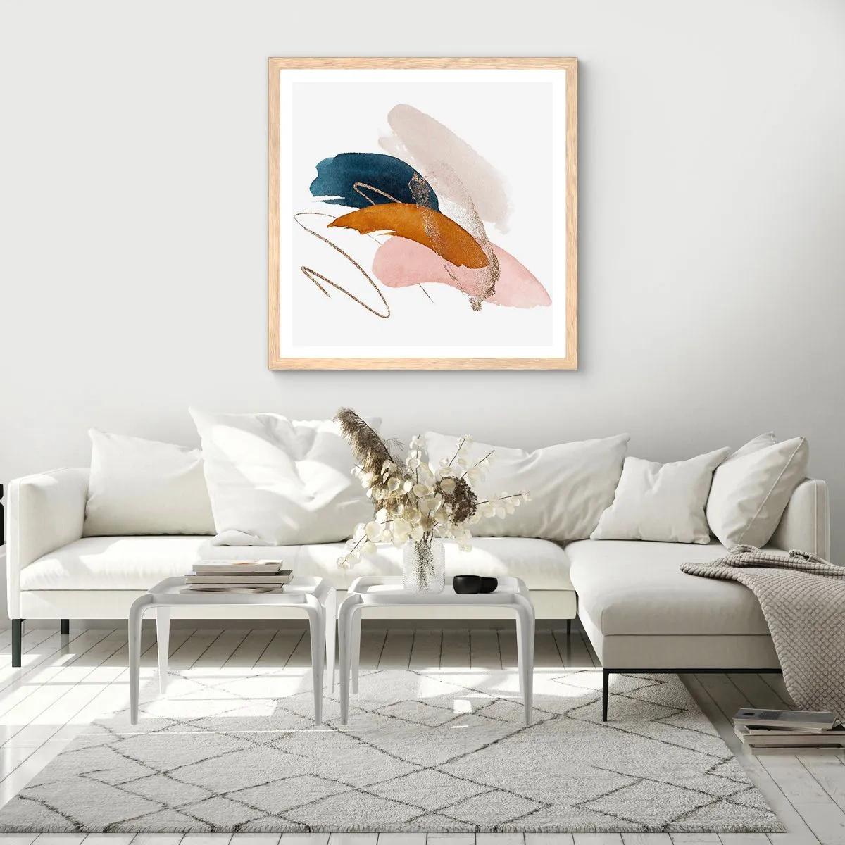 Plakat w ramie jasny dąb - Kompozycja uskrzydlona - 40x40 cm