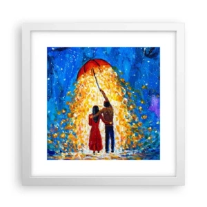 Plakat w białej ramie - Magia deszczowego wieczoru? - 30x30 cm