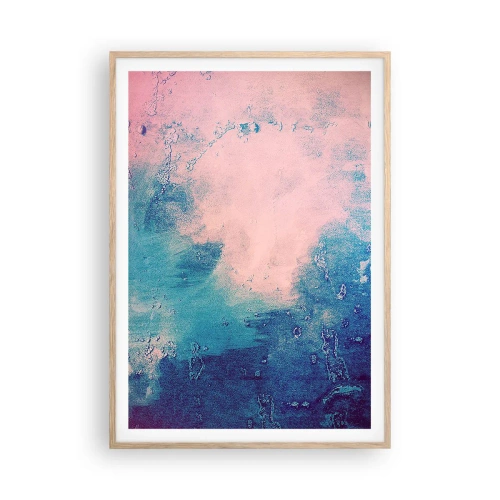 Plakat w ramie jasny dąb - Błękitne objęcia - 70x100 cm