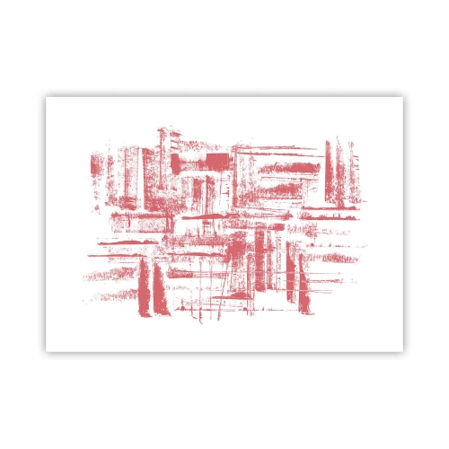Plakat - Czerwone miasto - 70x50 cm