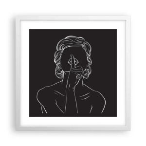 Plakat w białej ramie - Piękno rozkwita w ciszy - 40x40 cm