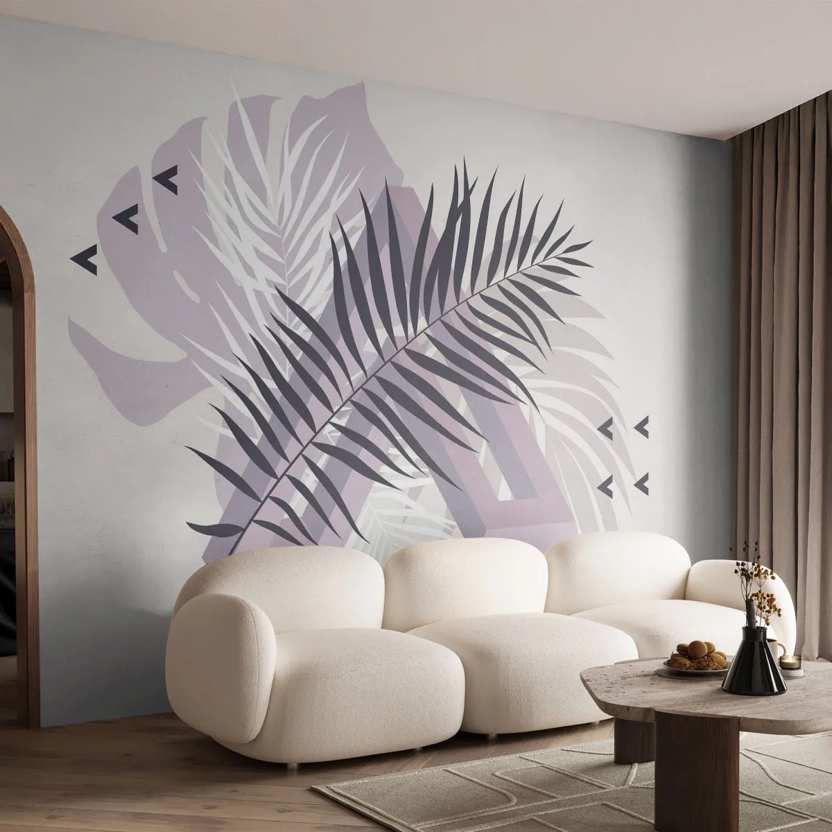 Fototapeta Samoprzylepna Deluxe Sticker - Cień cienia - Grafika, Liść Palmowy, Sztuka - 250x175 cm