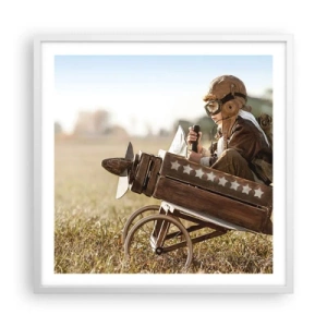 Plakat w białej ramie - Start ku marzeniu - 60x60 cm