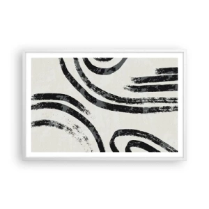 Plakat w białej ramie - W pół zatrzymany - 91x61 cm