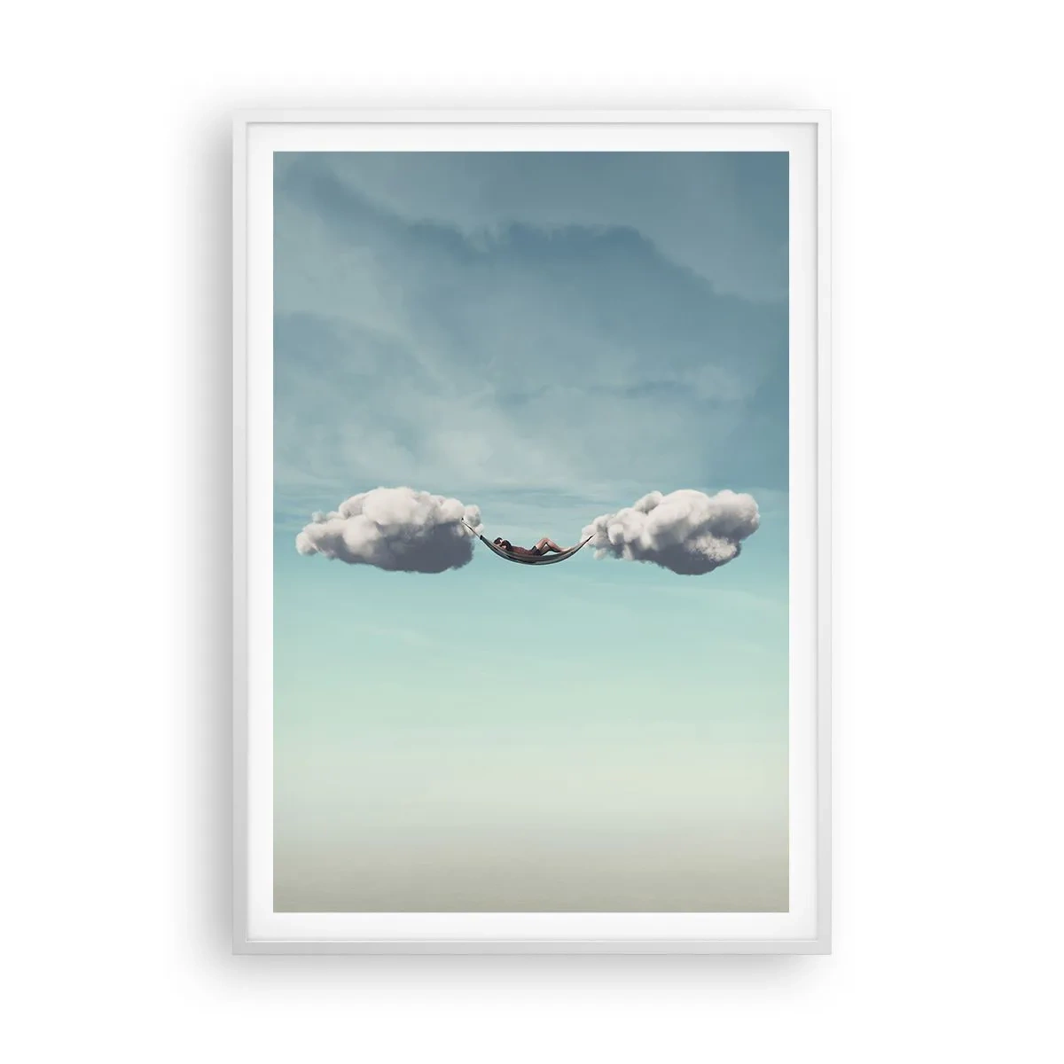 Plakat w białej ramie - Błogość chwili - 70x100 cm