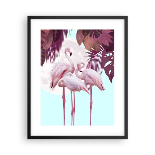 Plakat w czarnej ramie - Trzy ptasie gracje - 40x50 cm