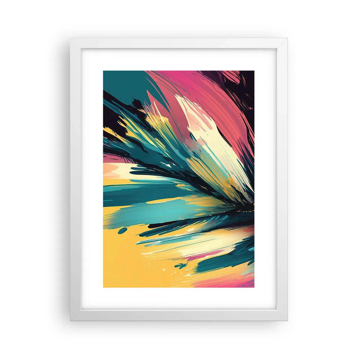 Plakat w białej ramie - Kompozycja – eksplozja radości - 30x40 cm