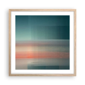 Plakat w ramie jasny dąb - Abstrakcja: fale światła - 50x50 cm