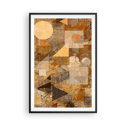 Plakat w czarnej ramie - Kubistyczne studium brązu - 61x91 cm