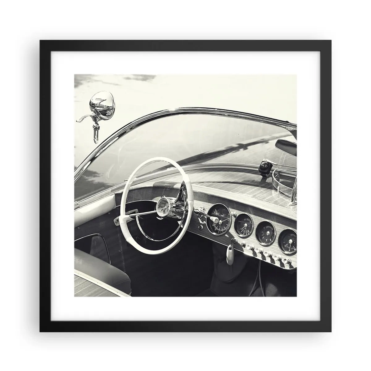 Plakat w czarnej ramie - Pogoda dla bogaczy - 40x40 cm