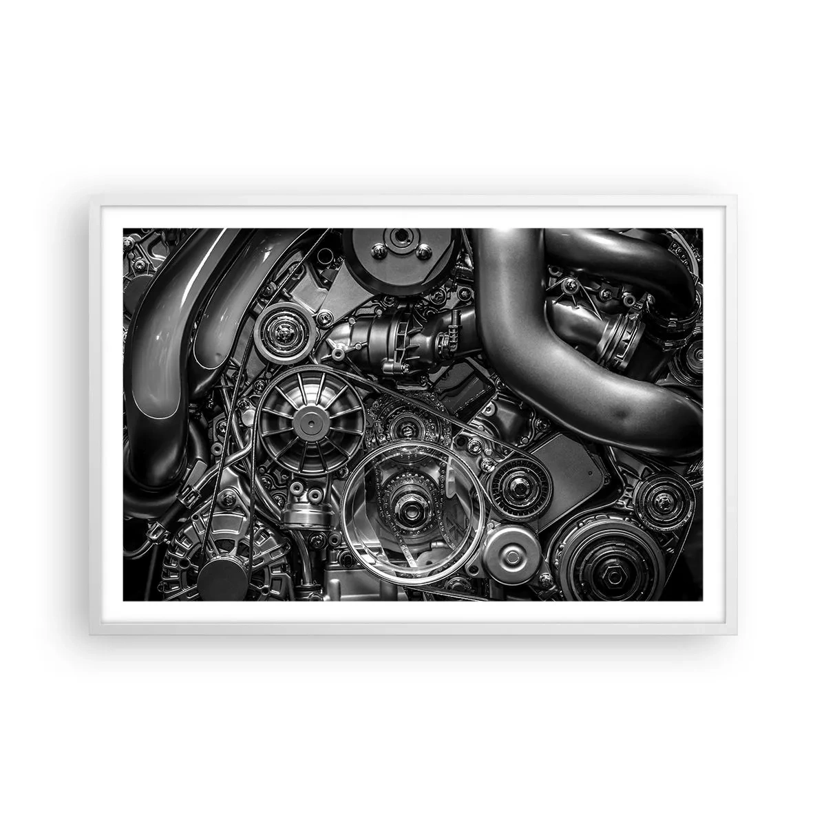 Plakat w białej ramie - Poezja mechaniki - 91x61 cm