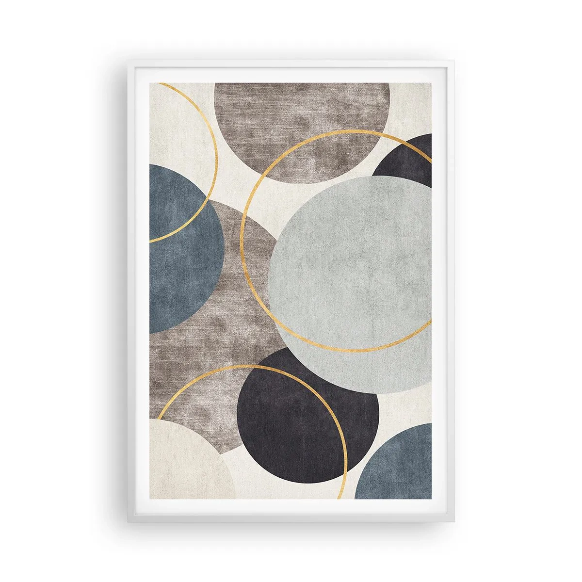 Plakat w białej ramie - Koło za kołem - 70x100 cm