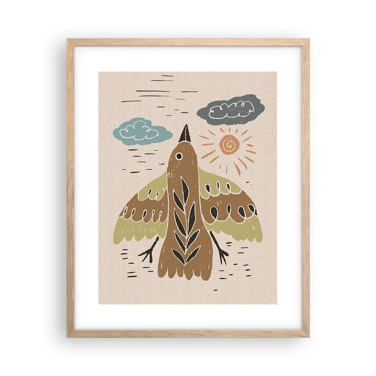 Plakat w ramie jasny dąb - Radosny lot - 40x50 cm