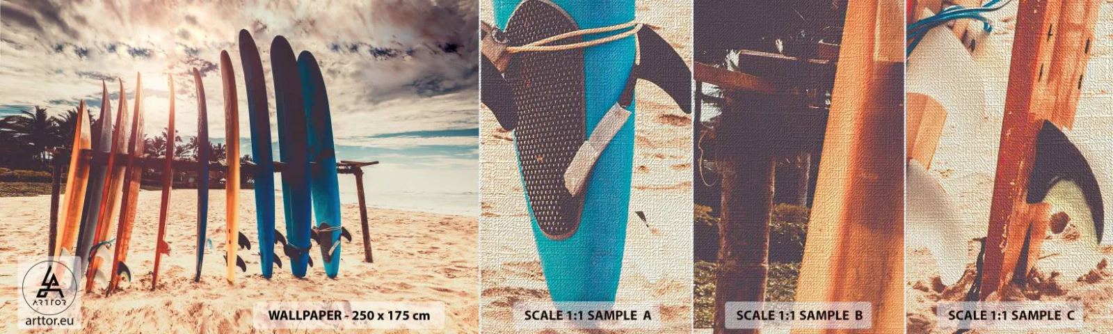 Fototapeta Próbka Premium Canvas - Dobranoc, do jutra - Surfing, Krajobraz, Deska Surfingowa - 100x30 cm