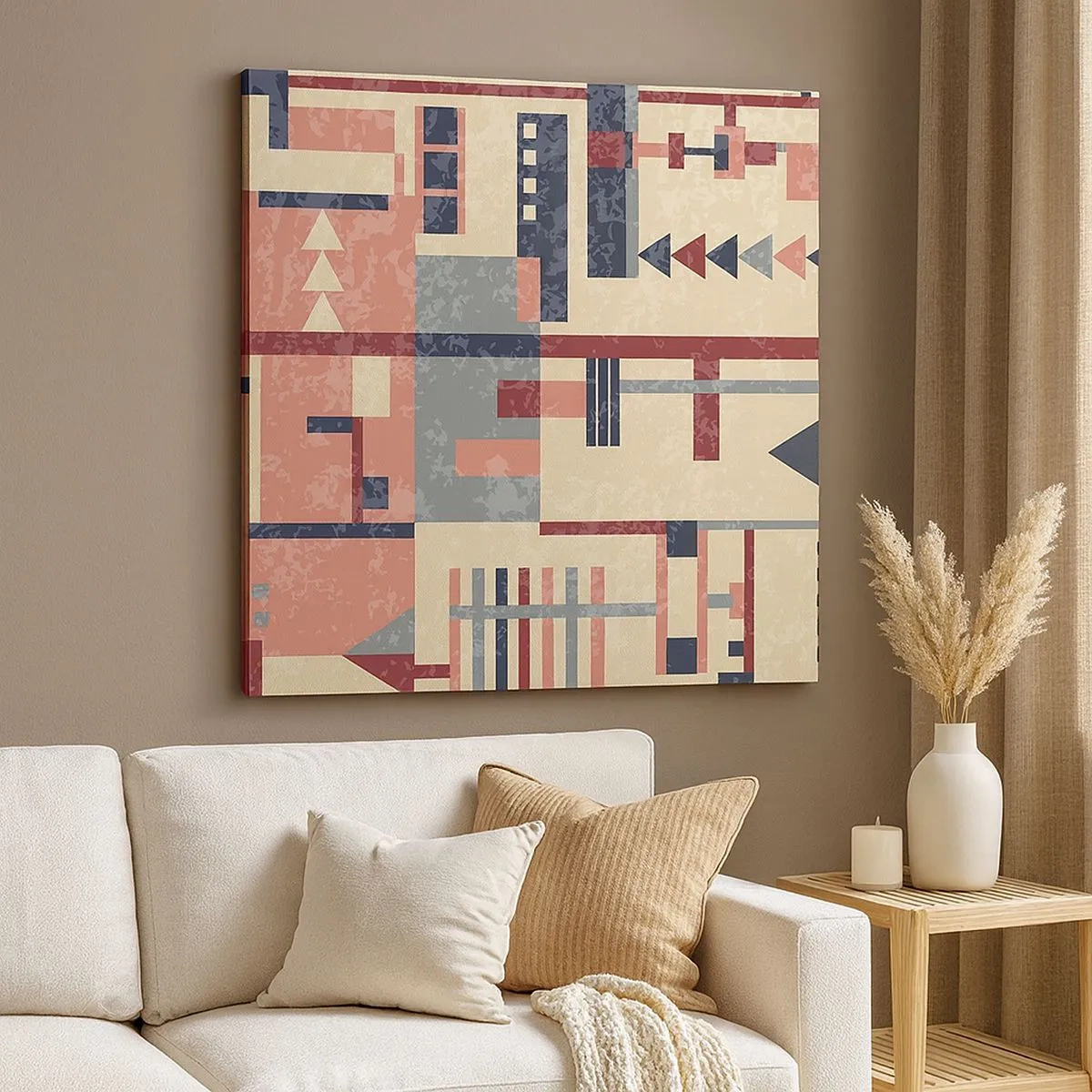 Obraz na płótnie - Kombinacja pionów i poziomów - 30x30 cm