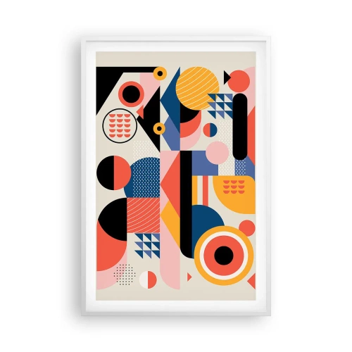 Plakat w białej ramie - Kompozycja: pobaw się - 61x91 cm