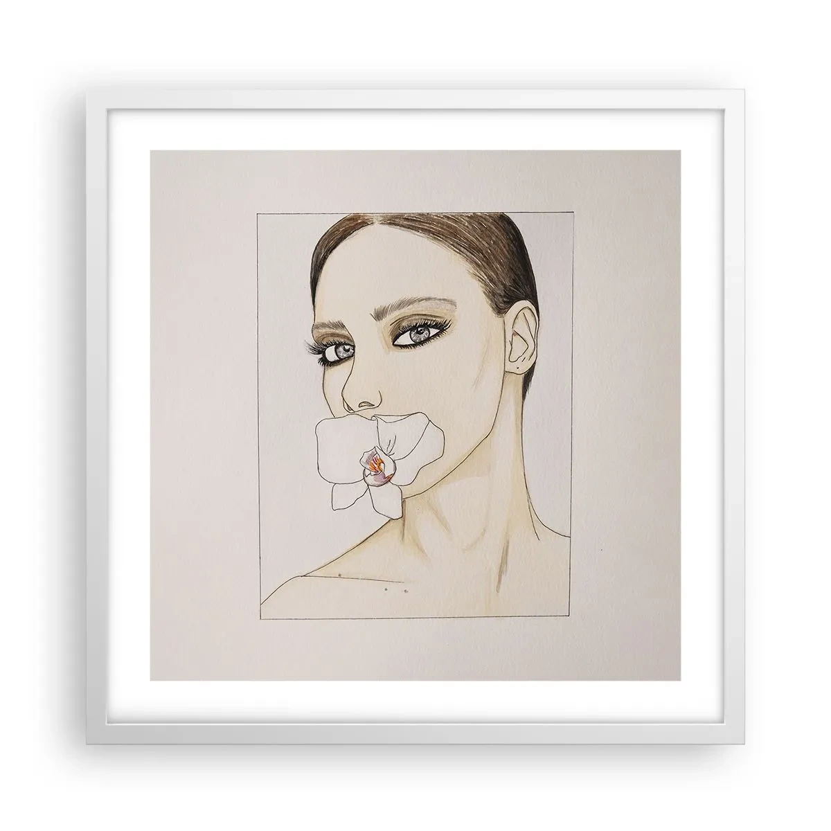 Plakat w białej ramie - Symbol elegancji i piękna - 50x50 cm