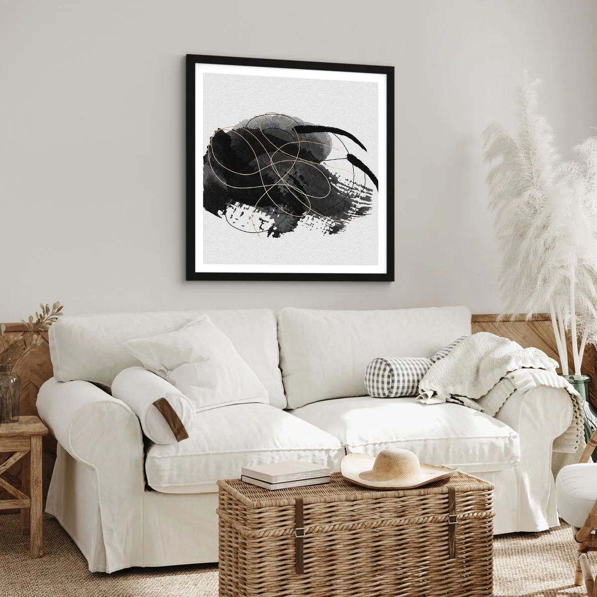 Plakat w czarnej ramie - Wysnute z czerni - 50x50 cm