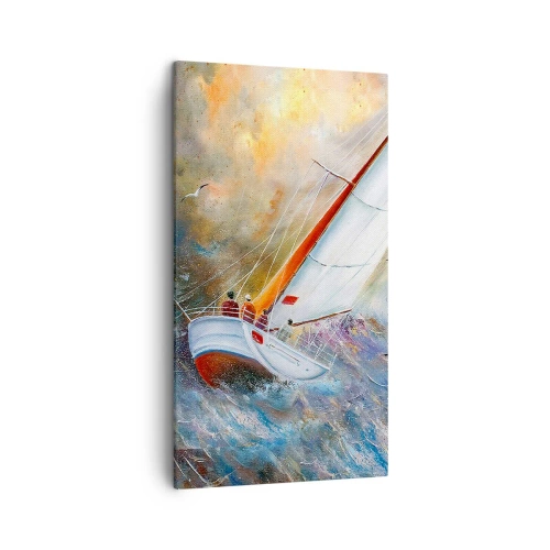 Obraz na płótnie - Biegnące po falach - 45x80 cm