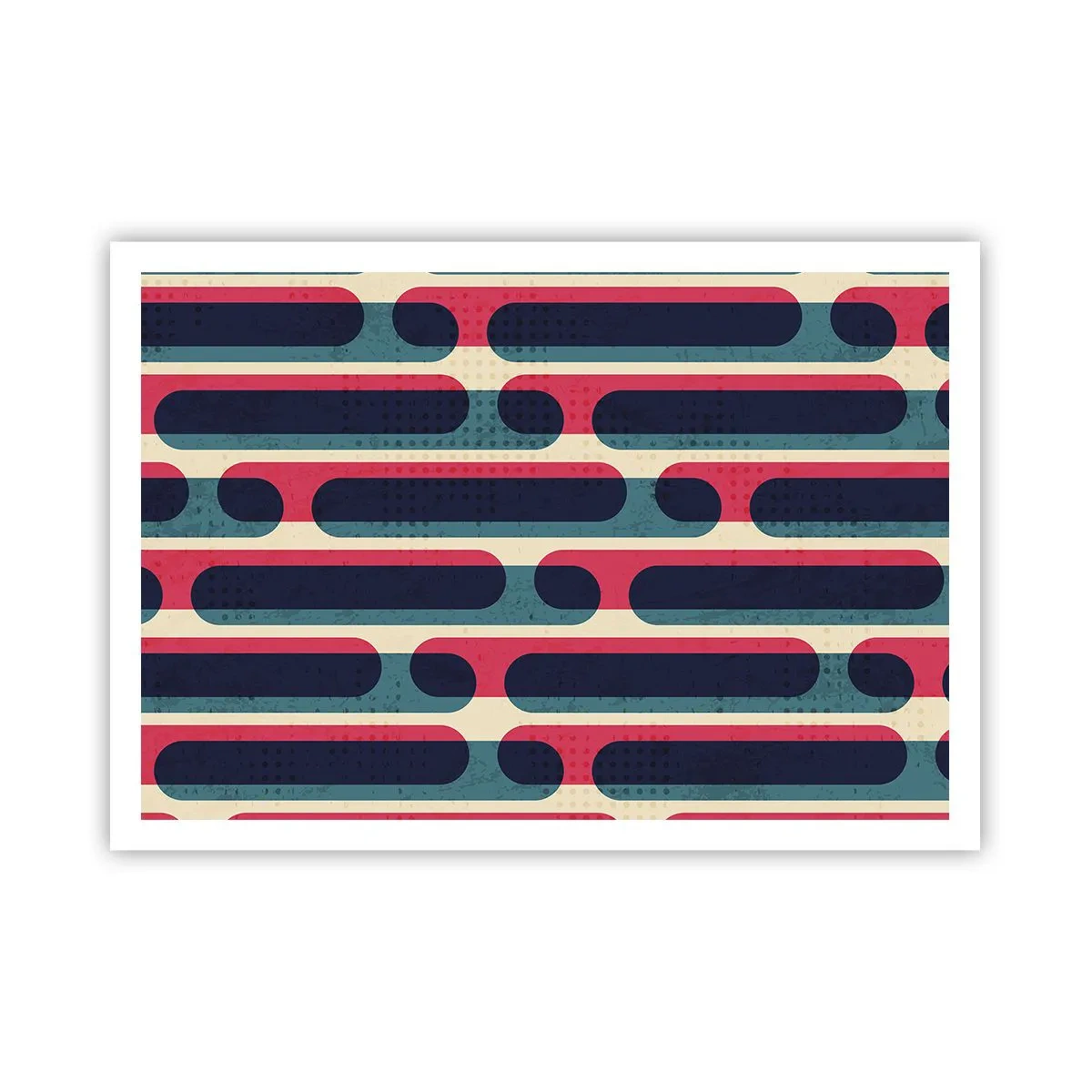 Plakat - Geometryczny wzór w stylu retro z pastelowymi barwami - 100x70cm - W głąb i do przodu - Nowoczesna dekoracja ścienna do salonu i sypialni ARTTOR