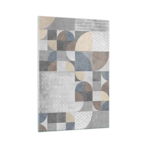 Obraz na szkle - Geometryczny wzór w pastelowych odcieniach - 70x100cm - Ceramiczna fantazja - Nowoczesna dekoracja ścienna do salonu i sypialni ARTTOR