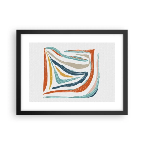 Plakat w czarnej ramie - Abstrakcja przyjaźnie uśmiechnięta - 40x30 cm