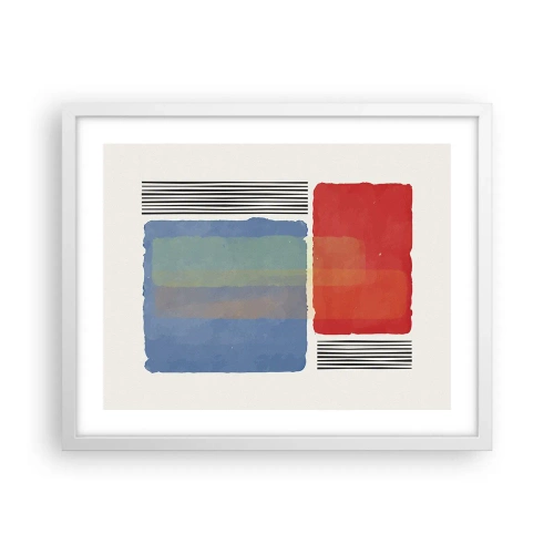 Plakat w białej ramie - Duch i litera geometrii - 50x40 cm