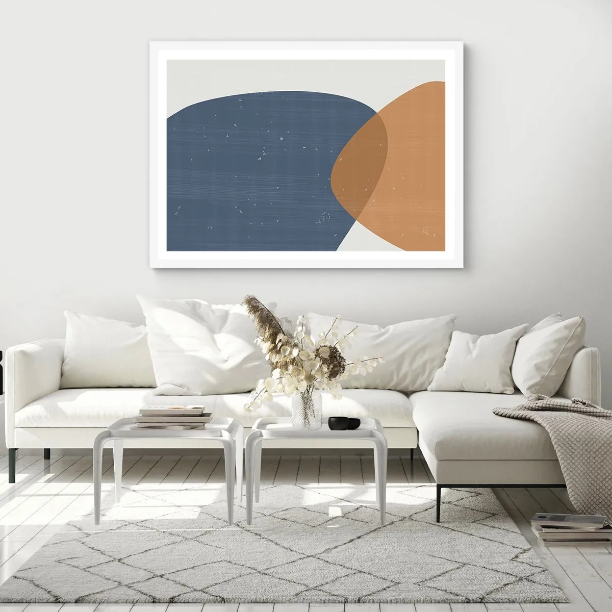 Plakat w białej ramie - Owale i wpływy - 100x70 cm