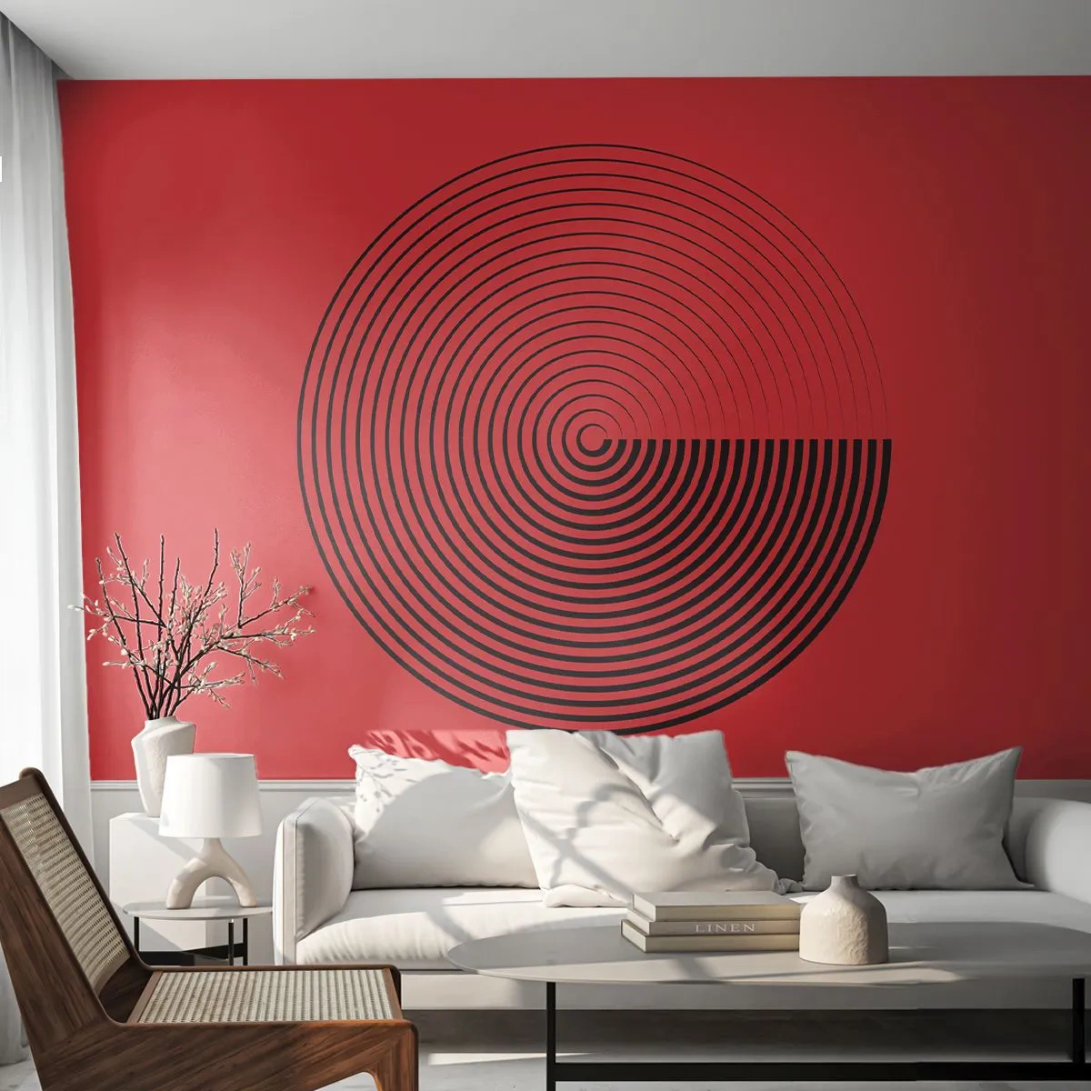 Fototapeta Premium Sand - Ruch kolisty - Minimalizm, Koło, Linie - 200x140 cm
