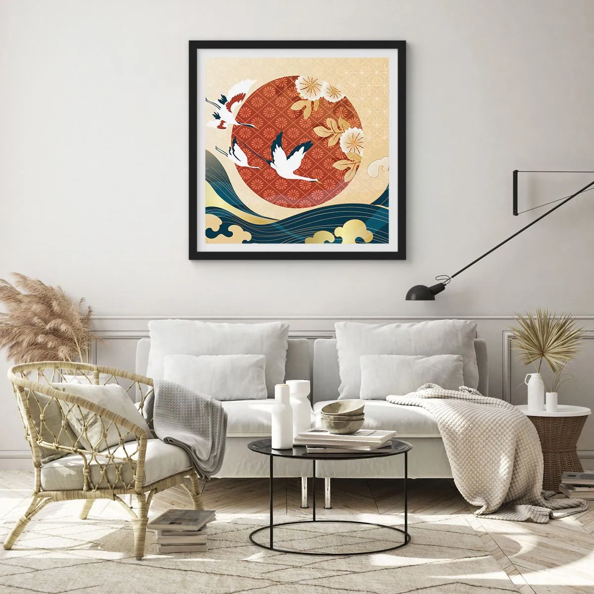 Plakat w czarnej ramie - Japońska baśń - 30x30 cm