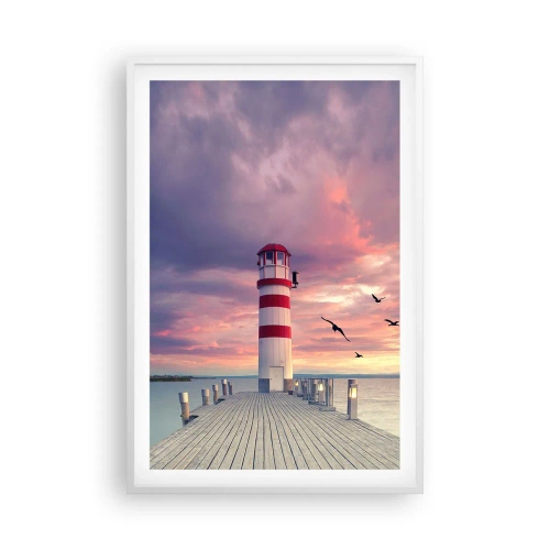 Plakat w białej ramie - Pora do portu - 61x91 cm