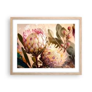 Plakat w ramie jasny dąb - Czule objęte - 50x40 cm