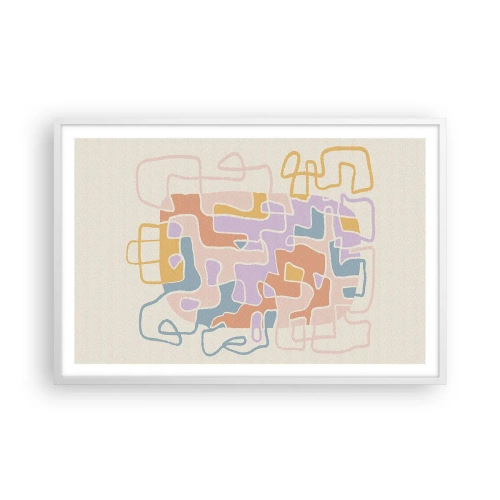Plakat w białej ramie - Labirynt – radosna przygoda - 91x61 cm