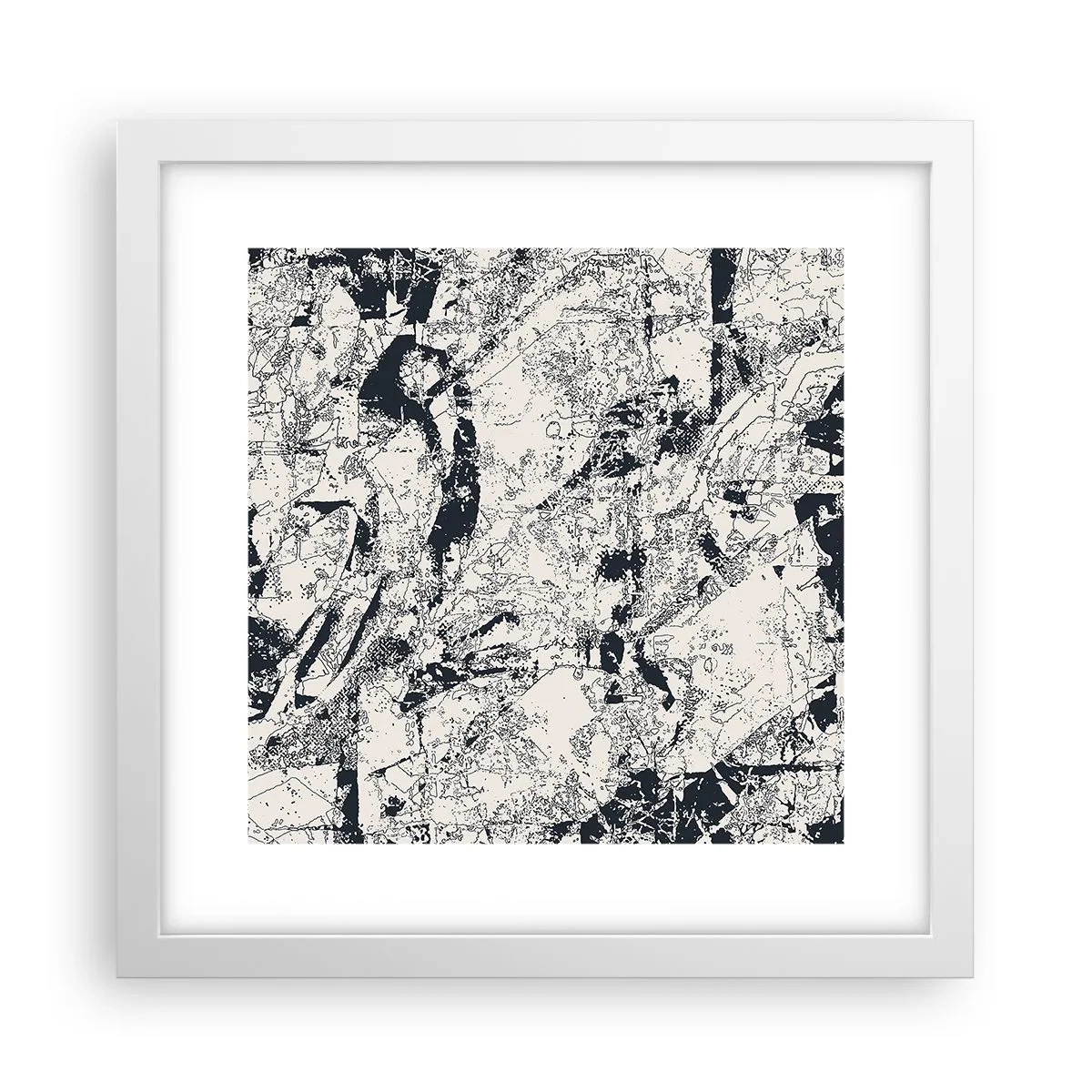 Plakat w białej ramie - Przenikanie przeciwieństw - 30x30 cm