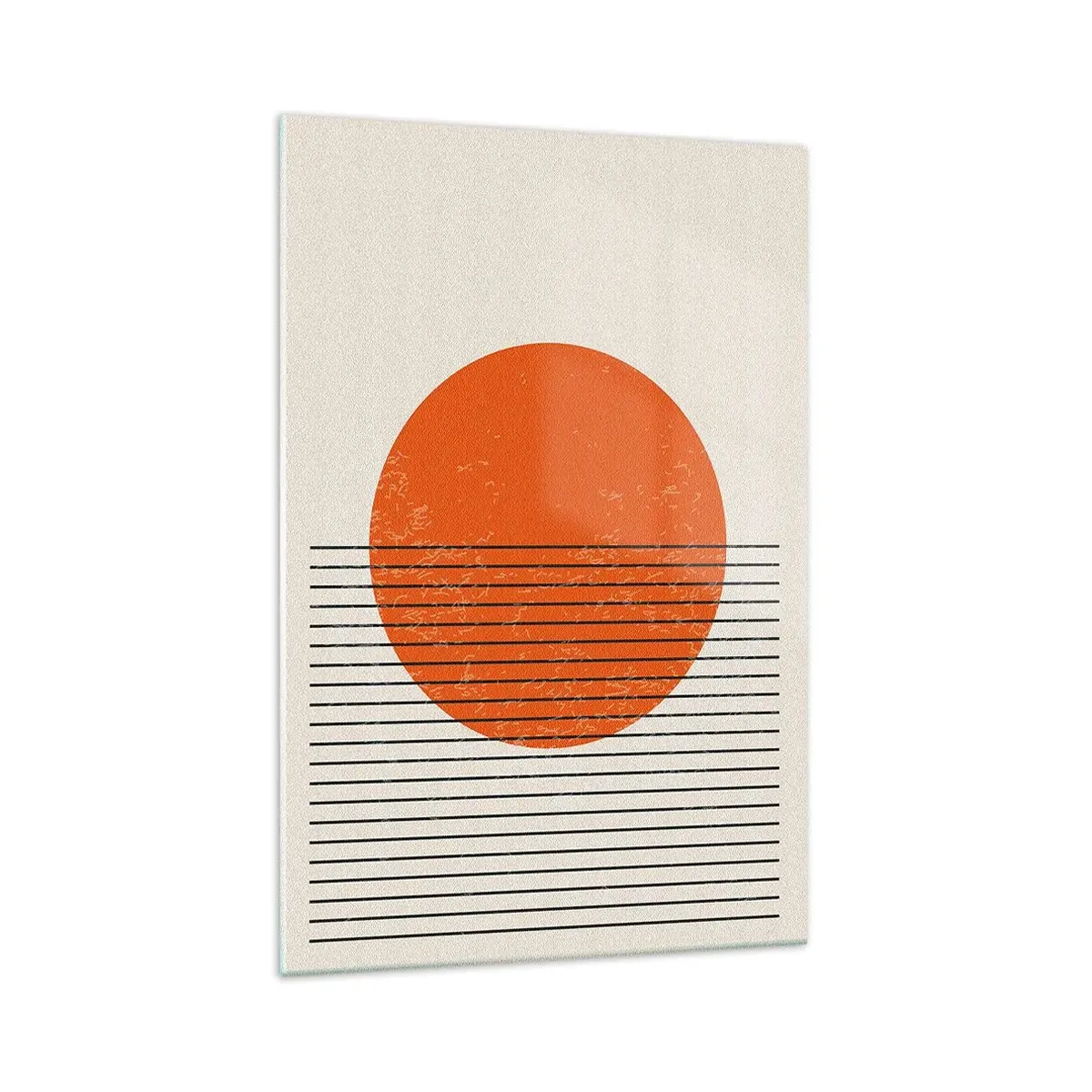 Obraz na szkle - Minimalistyczne słońce z geometrycznymi liniami - 70x100cm - Zawsze słońce - Nowoczesna dekoracja ścienna do salonu i sypialni ARTTOR