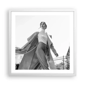 Plakat w białej ramie - Idziesz ze mną? - 50x50 cm