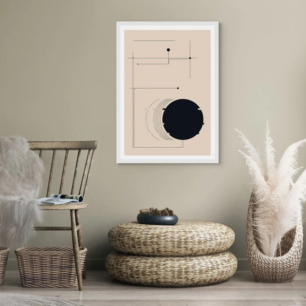 Plakat w białej ramie - Sprężysta i dynamiczna kompozycja - 40x50 cm