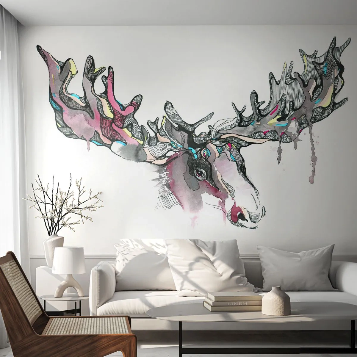 Fototapeta Samoprzylepna Deluxe Sticker - Korona króla lasu - Abstrakcja, Łoś, Natura - 250x175 cm