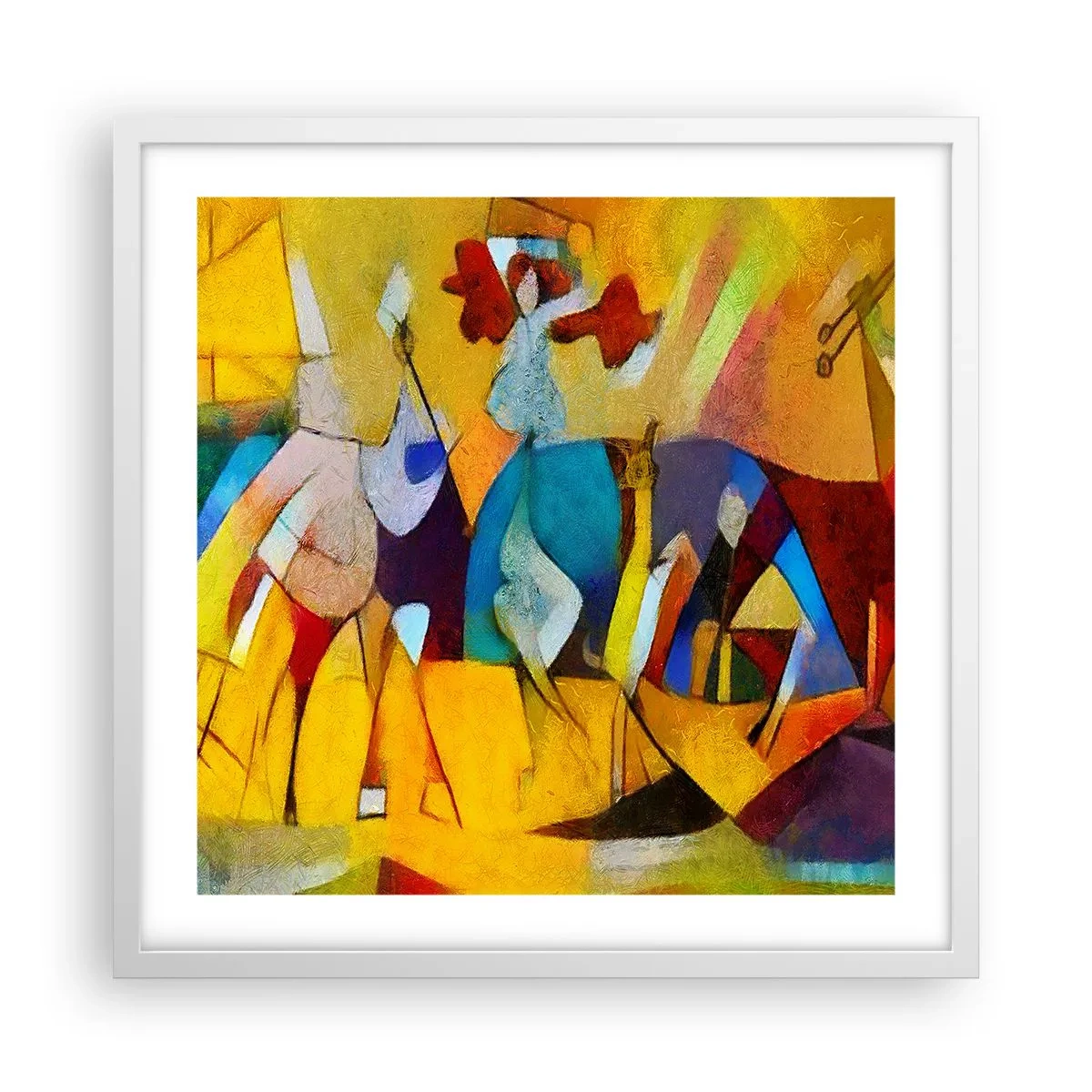 Plakat w białej ramie - Słońce - życie - radość - 50x50 cm