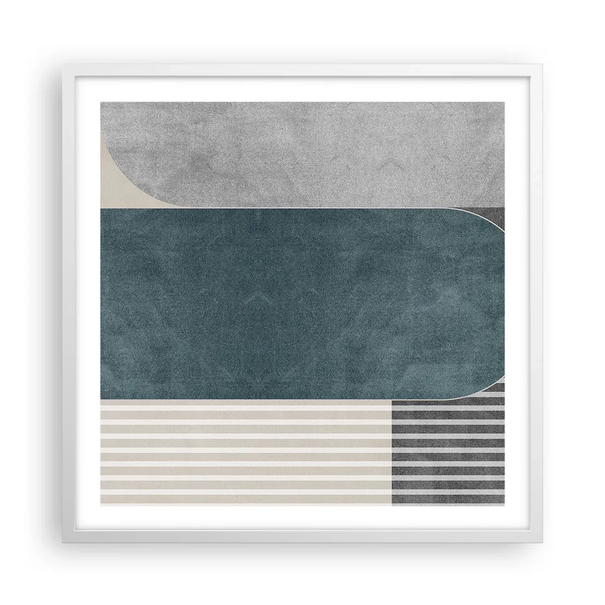 Plakat w białej ramie - Kompozycja na poziomie - 60x60 cm