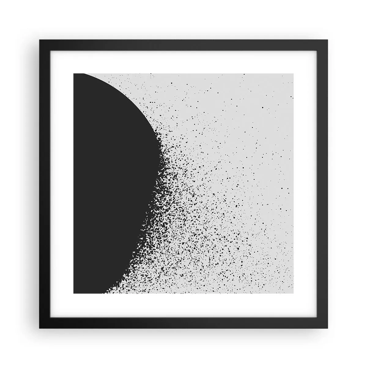 Plakat w czarnej ramie - Ruch cząsteczek - 40x40 cm