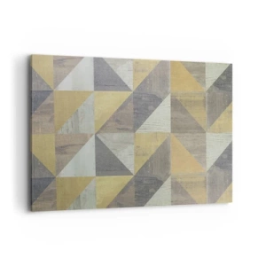 Obraz na płótnie - Geometryczna kompozycja trójkątów w odcieniach ziemi - 120x80cm - Pod kątem trójkąta - Nowoczesna dekoracja ścienna do salonu, kuchni i sypialni ARTTOR