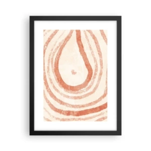 Plakat w czarnej ramie - Koralowe kręgi – kompozycja - 30x40 cm