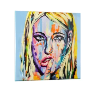 Obraz na szkle - Spójrz jej prosto w oczy - 40x40 cm
