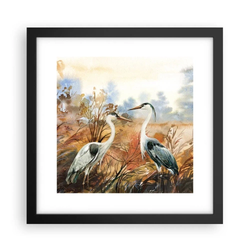 Plakat w czarnej ramie - Dokąd jesienią? - 30x30 cm