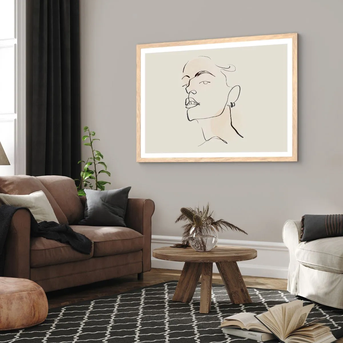 Plakat w ramie jasny dąb - Dumne spojrzenie - 100x70 cm