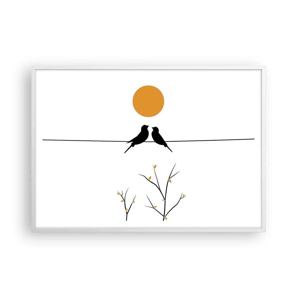 Plakat w białej ramie - Słowiczy wieczór - 100x70 cm