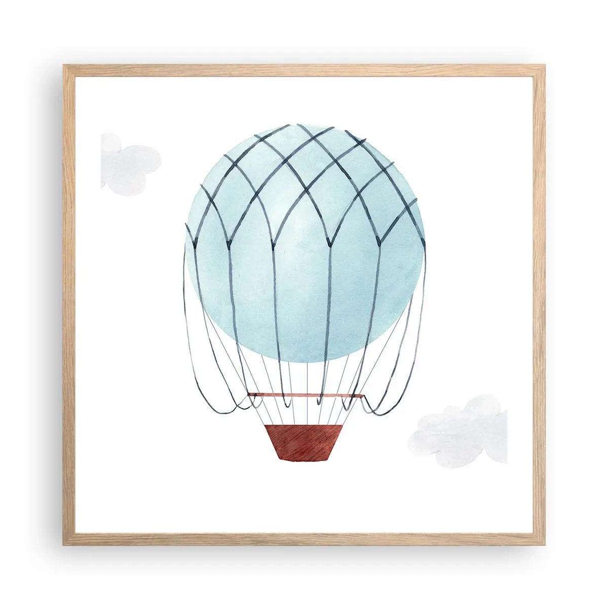 Plakat w ramie jasny dąb - Cały w chmurach - 60x60 cm