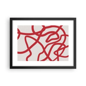 Plakat w czarnej ramie - Czerwono na białym - 40x30 cm