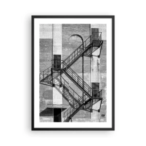 Plakat w czarnej ramie - Industrialny styl - 50x70cm - Industrialny styl - Nowoczesna dekoracja ścienna do salonu i sypialni ARTTOR